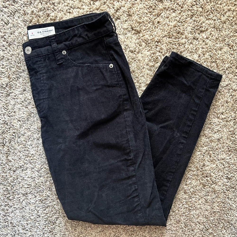 Women's High Rise O.G. Straight Black Corduroy Jeans
